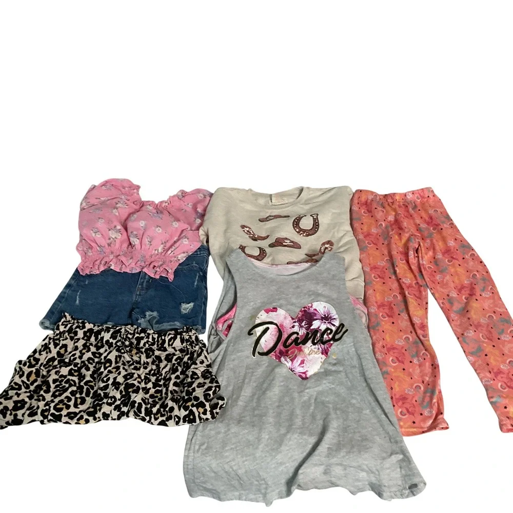 Girls Clothing Bundle Size 5-6 Justice Western Floral Leopard Unicorn 6pc Set